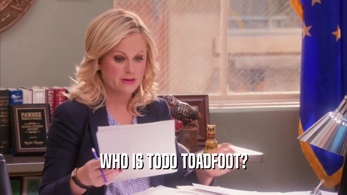 WHO IS TODO TOADFOOT?  
