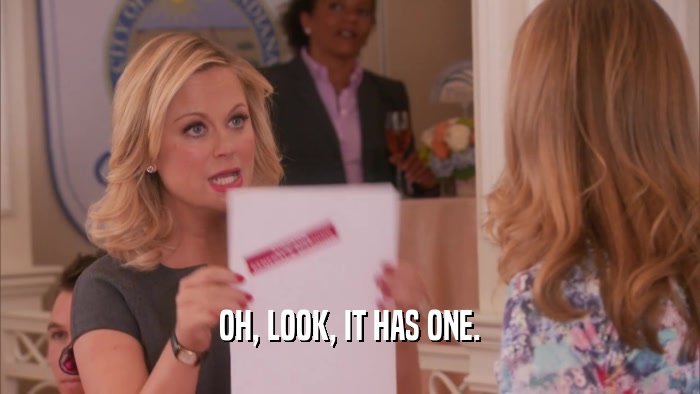 OH, LOOK, IT HAS ONE.  