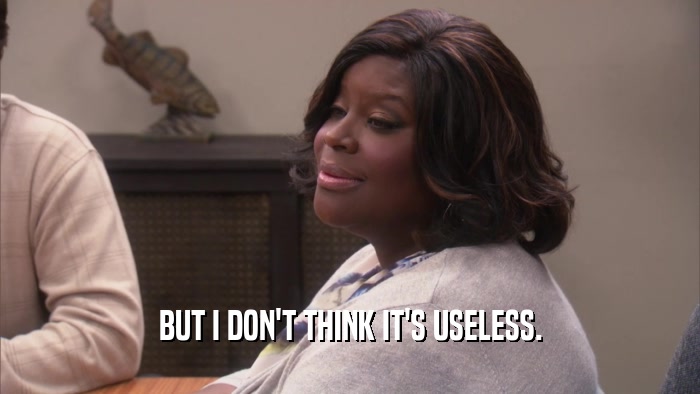 BUT I DON'T THINK IT'S USELESS.  