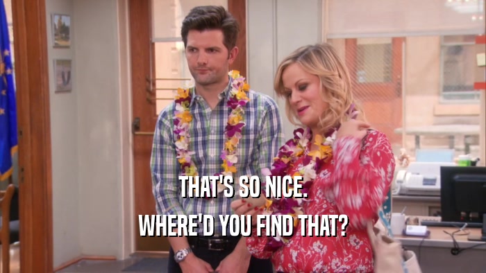 THAT'S SO NICE. WHERE'D YOU FIND THAT? 