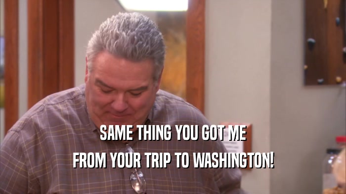 SAME THING YOU GOT ME FROM YOUR TRIP TO WASHINGTON! 