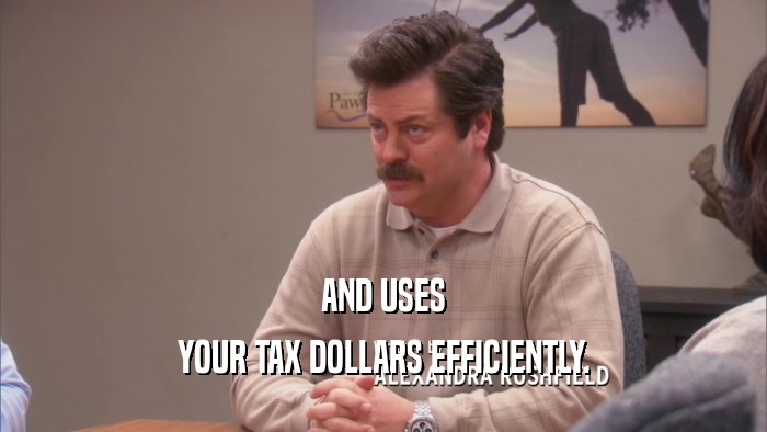 AND USES YOUR TAX DOLLARS EFFICIENTLY. 