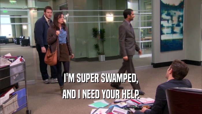 I'M SUPER SWAMPED, AND I NEED YOUR HELP. 