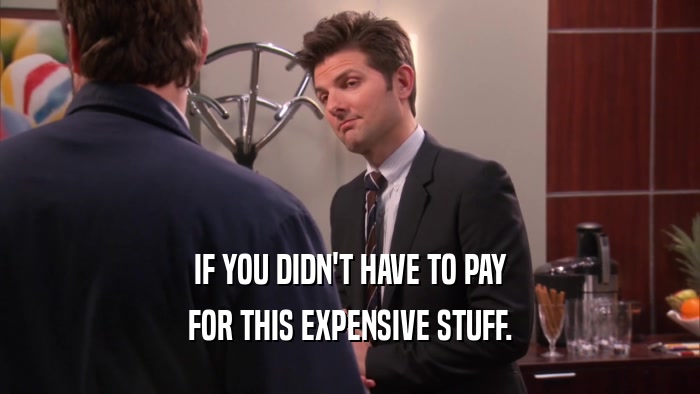 IF YOU DIDN'T HAVE TO PAY FOR THIS EXPENSIVE STUFF. 