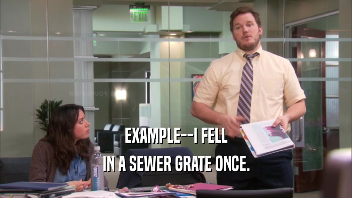 EXAMPLE--I FELL IN A SEWER GRATE ONCE. 