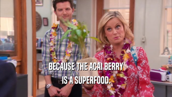 BECAUSE THE ACAI BERRY IS A SUPERFOOD. 