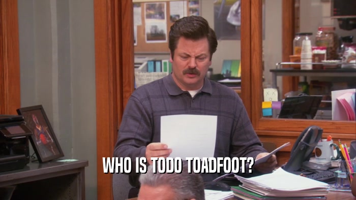 WHO IS TODO TOADFOOT?  