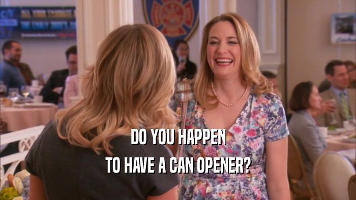 DO YOU HAPPEN TO HAVE A CAN OPENER? 