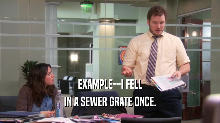 EXAMPLE--I FELL IN A SEWER GRATE ONCE. 