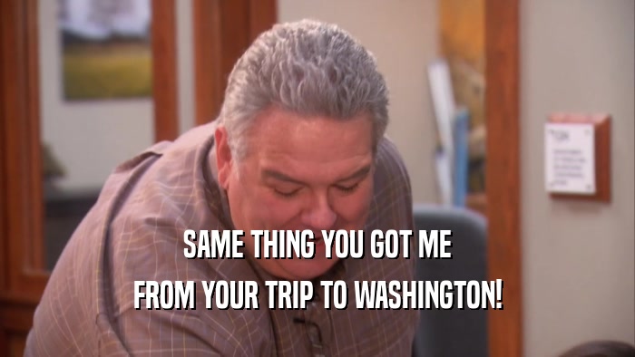 SAME THING YOU GOT ME FROM YOUR TRIP TO WASHINGTON! 