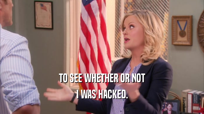 TO SEE WHETHER OR NOT I WAS HACKED. 