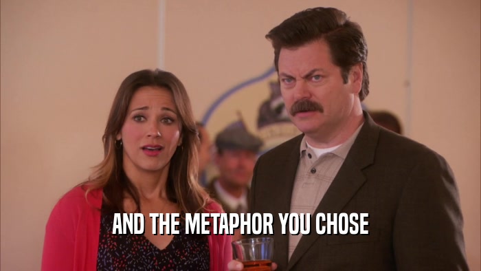 AND THE METAPHOR YOU CHOSE  