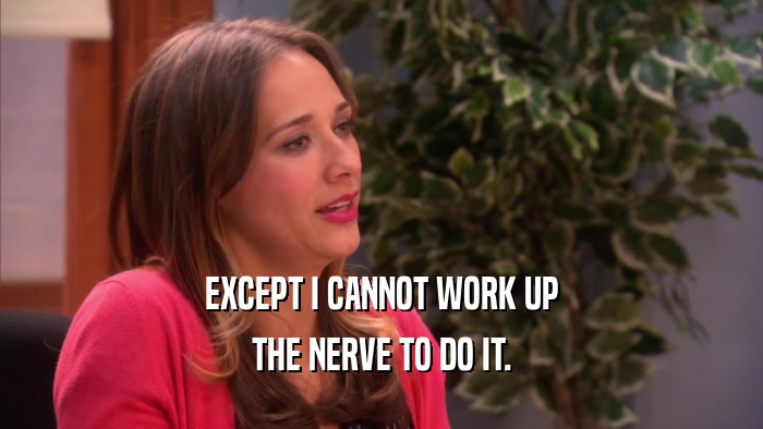 EXCEPT I CANNOT WORK UP THE NERVE TO DO IT. 