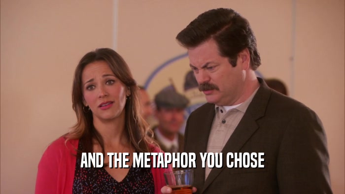 AND THE METAPHOR YOU CHOSE  