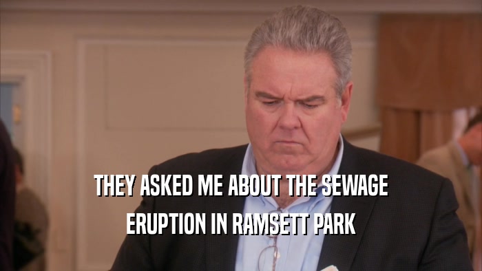 THEY ASKED ME ABOUT THE SEWAGE ERUPTION IN RAMSETT PARK 