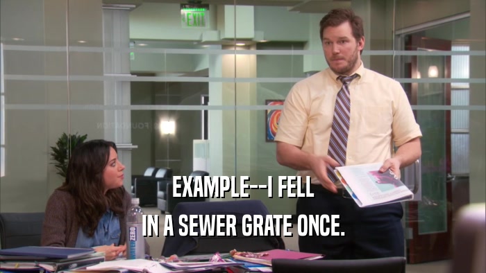 EXAMPLE--I FELL IN A SEWER GRATE ONCE. 