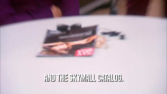 AND THE SKYMALL CATALOG.  