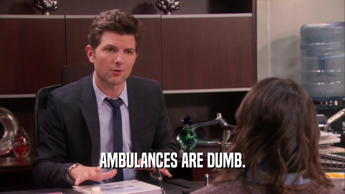 AMBULANCES ARE DUMB.  