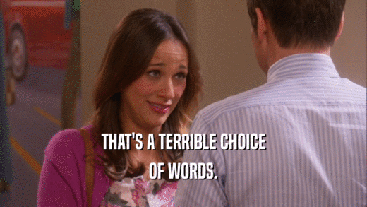 THAT'S A TERRIBLE CHOICE OF WORDS. 