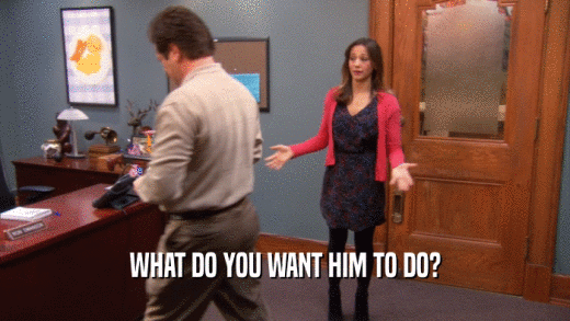 WHAT DO YOU WANT HIM TO DO?  