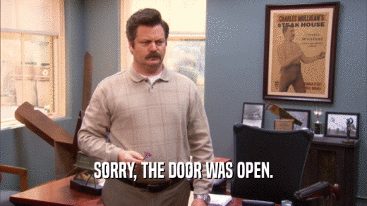 SORRY, THE DOOR WAS OPEN.  