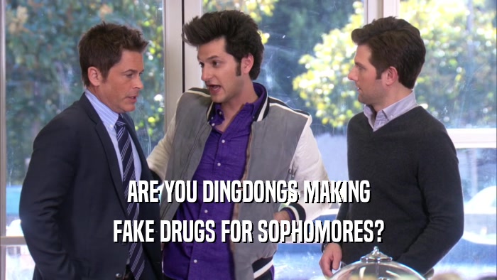 ARE YOU DINGDONGS MAKING FAKE DRUGS FOR SOPHOMORES? 