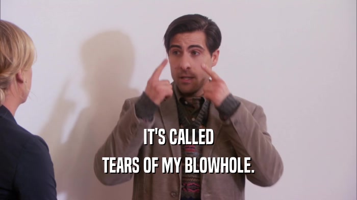 IT'S CALLED TEARS OF MY BLOWHOLE. 