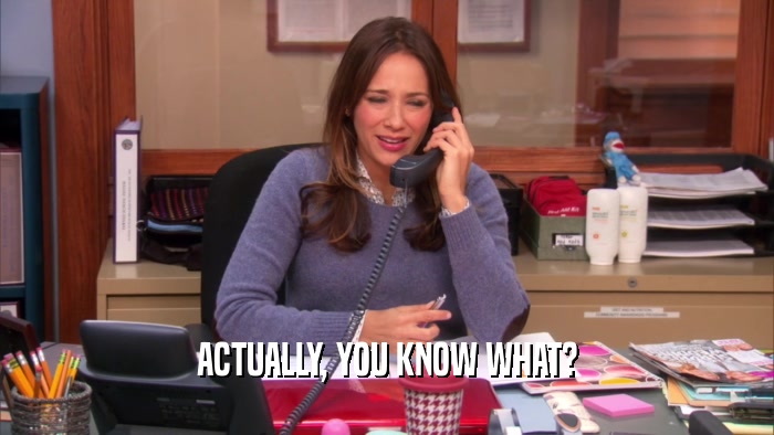 ACTUALLY, YOU KNOW WHAT?  