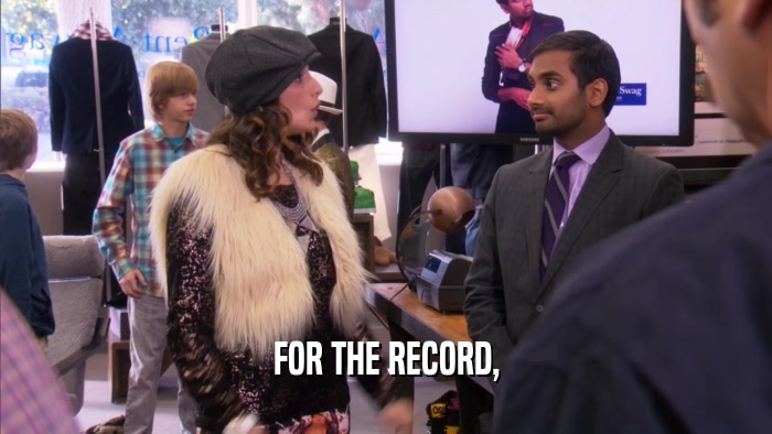 FOR THE RECORD,  