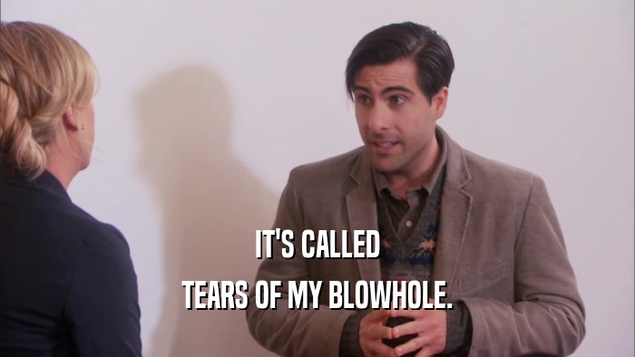 IT'S CALLED TEARS OF MY BLOWHOLE. 