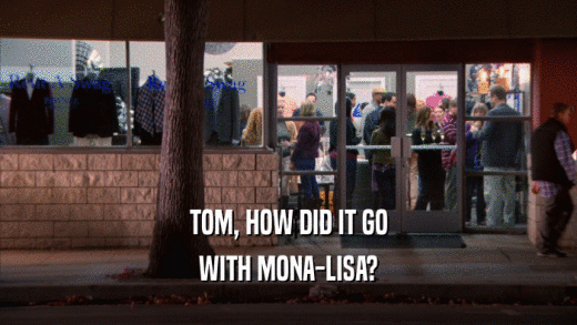 TOM, HOW DID IT GO WITH MONA-LISA? 