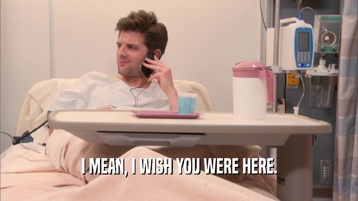 I MEAN, I WISH YOU WERE HERE.  