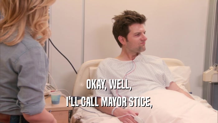 OKAY, WELL, I'LL CALL MAYOR STICE, 