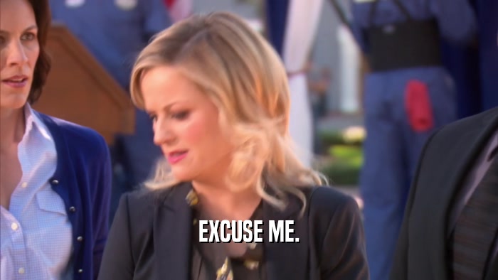 EXCUSE ME.  