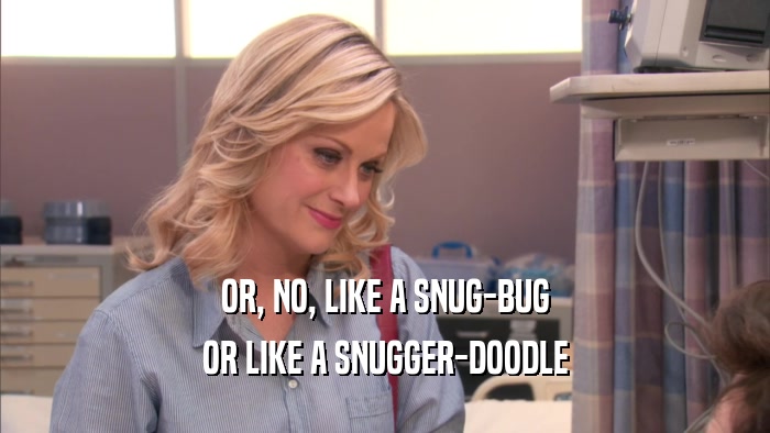 OR, NO, LIKE A SNUG-BUG OR LIKE A SNUGGER-DOODLE 
