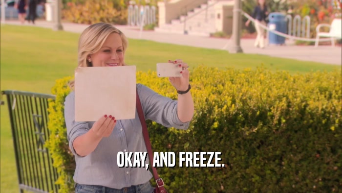 OKAY, AND FREEZE.  