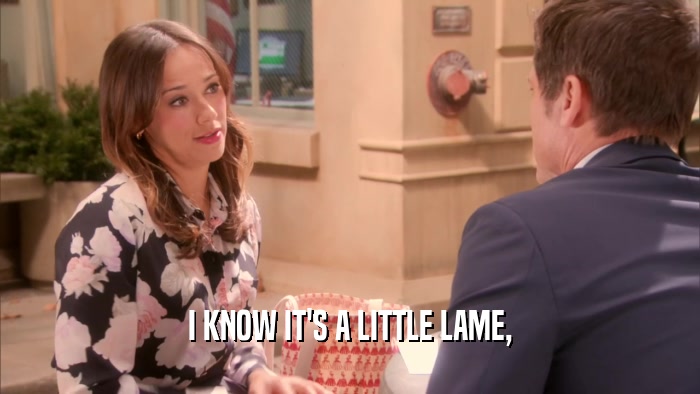 I KNOW IT'S A LITTLE LAME,  