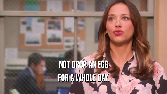 NOT DROP AN EGG FOR A WHOLE DAY. 