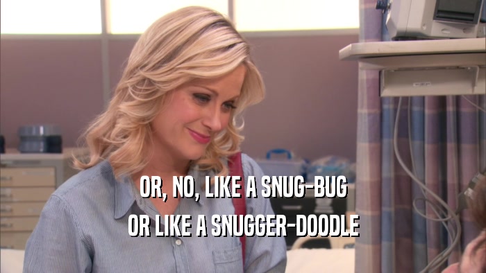 OR, NO, LIKE A SNUG-BUG OR LIKE A SNUGGER-DOODLE 