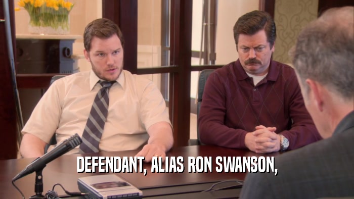 DEFENDANT, ALIAS RON SWANSON,  