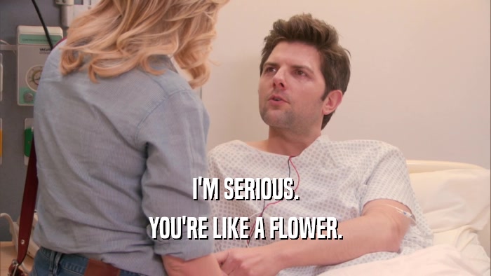 I'M SERIOUS. YOU'RE LIKE A FLOWER. 