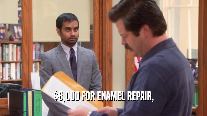 $6,000 FOR ENAMEL REPAIR,  