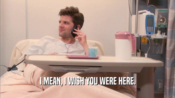 I MEAN, I WISH YOU WERE HERE.  