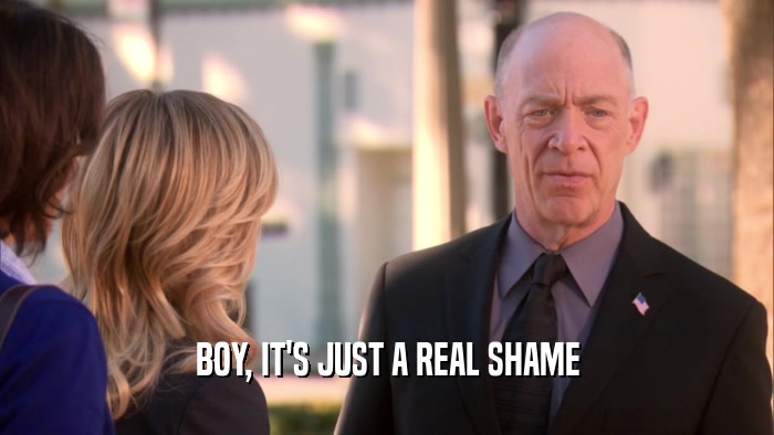 BOY, IT'S JUST A REAL SHAME  