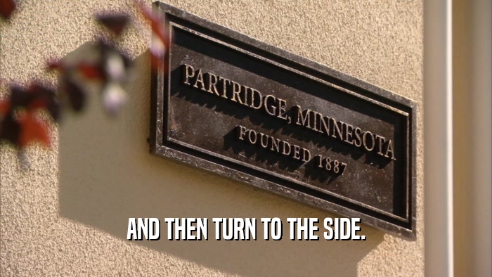 AND THEN TURN TO THE SIDE.  