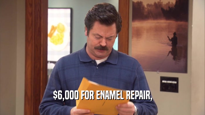 $6,000 FOR ENAMEL REPAIR,  