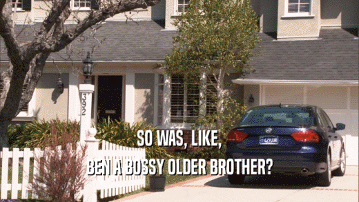 SO WAS, LIKE, BEN A BOSSY OLDER BROTHER? 