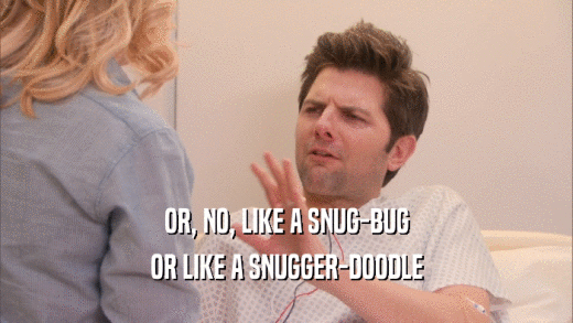OR, NO, LIKE A SNUG-BUG OR LIKE A SNUGGER-DOODLE 