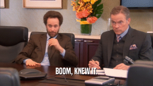 BOOM, KNEW IT.  