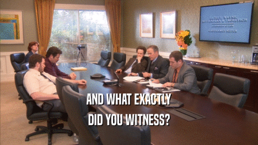 AND WHAT EXACTLY DID YOU WITNESS? 